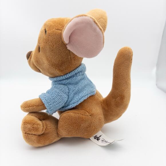 Disney Parks 8" Plush Stuffed Winnie The Pooh Roo Kangaroo Joey Blue Sweater - Picture 5 of 8